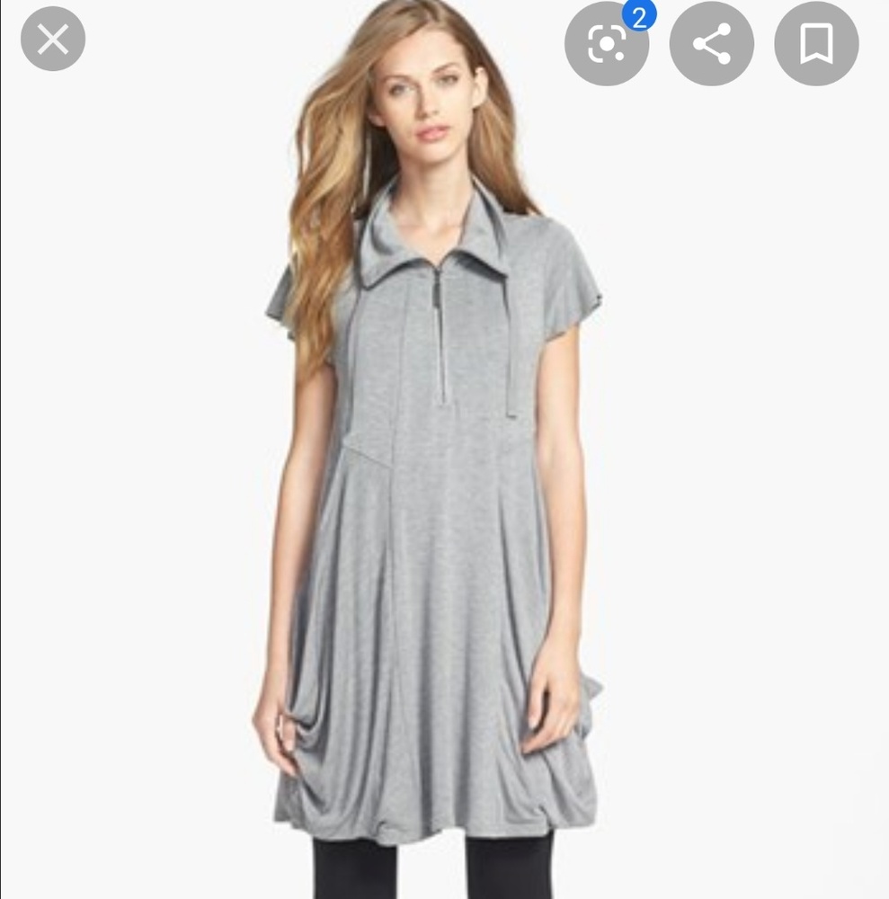 Kensie zip-front jersey dress
